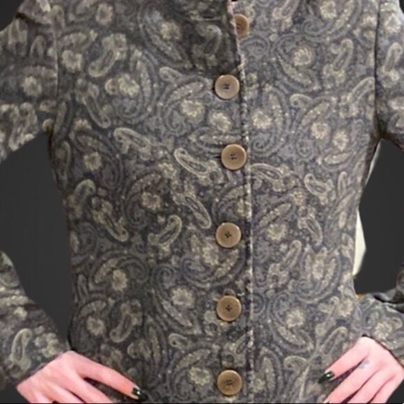 Apria Cashmere Angora Blend Paisley Coat Small - Picture 7 of 15